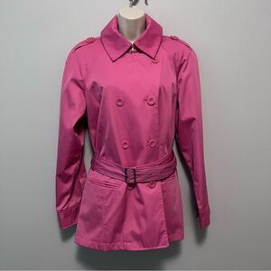 Esprit Vintage Pink Raincoat W/Belt Size L